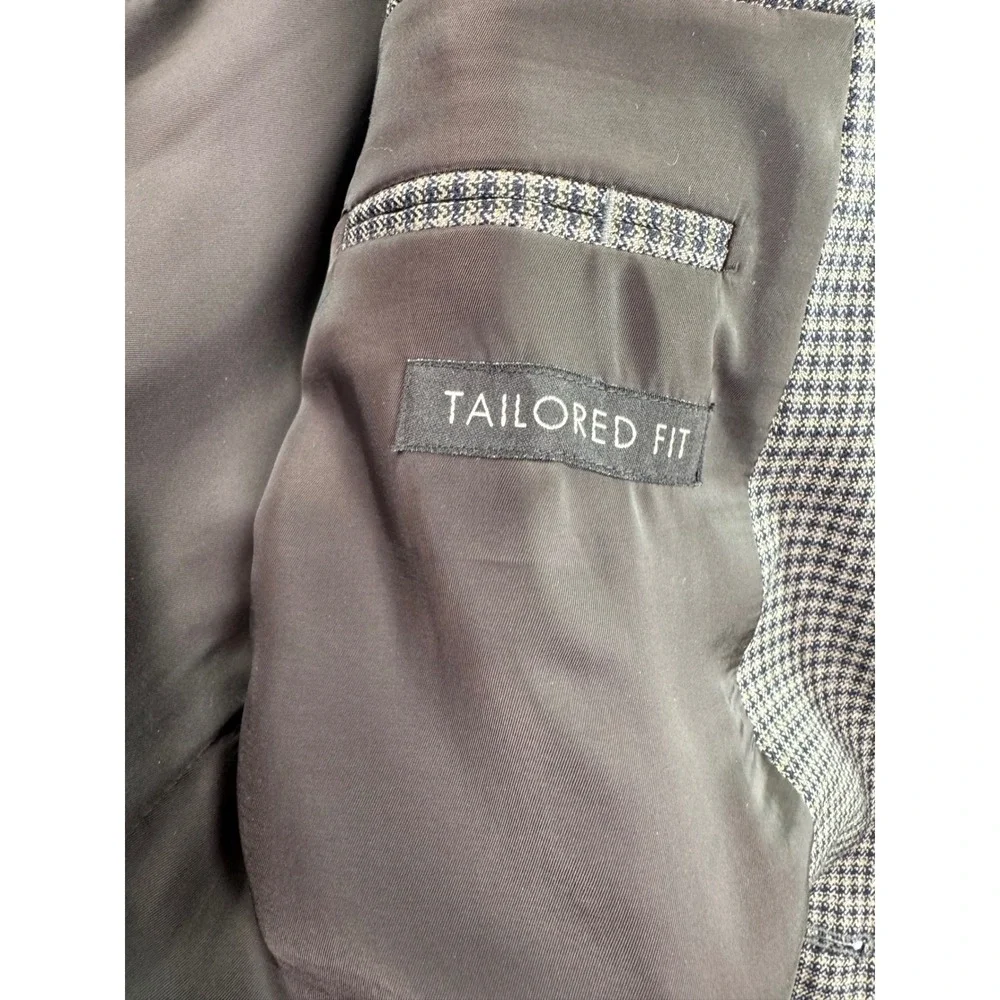 Jos. A. Bank Traveler's Collection 44R Wool Sport Coat Tailored Fit Houndstooth